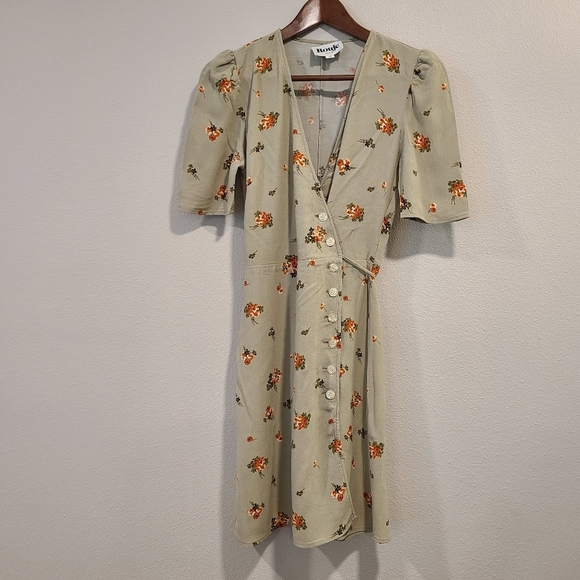 Rouje Gabinette Bouquet Romantique Tilleul Floral Wrap Dress - Picture 6 of 13